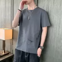 夏季新款男士短袖T恤休闲宽松潮流时尚百搭圆领纯棉上衣