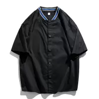 日系质感短袖衬衫男士2025春夏新款宽松潮牌ins风衬衣单排扣纯色