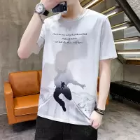 男装2025夏季新款短袖T恤韩版圆领打底衫纯棉半袖T恤上衣