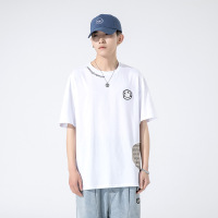 男装夏季新款男士短袖T恤韩版潮牌笑脸纯棉半袖T恤百搭学生打底衫