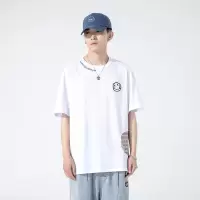 男装夏季新款男士短袖T恤韩版潮牌笑脸纯棉半袖T恤百搭学生打底衫