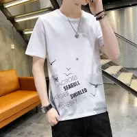 男装夏季新款短袖T恤韩版宽松半袖体恤男印花纯棉打底衫