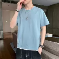 短袖T恤男夏季新款百搭帅气韩版潮牌圆领印花纯棉体恤衫
