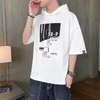 短袖T恤男潮牌潮流2025夏季新款圆领印花ins休闲宽松上衣