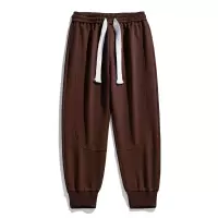 2025秋冬款新款男士休闲裤日系潮牌抽绳纯色束脚裤宽松运动长裤子