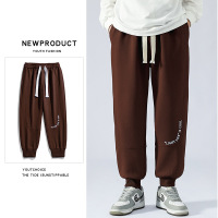 春秋季裤子男韩版新款百搭学生潮流宽松休闲裤字母印花抽绳束脚裤