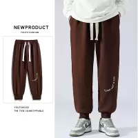 春秋季裤子男韩版新款百搭学生潮流宽松休闲裤字母印花抽绳束脚裤