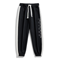 男士秋冬季新款运动休闲裤韩版宽松九分束脚长裤百搭字母绣花裤子