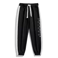 男士秋冬季新款运动休闲裤韩版宽松九分束脚长裤百搭字母绣花裤子