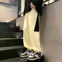 男装秋冬新款男士休闲裤韩版潮流拼色宽松卫裤束脚长裤中华棉裤子