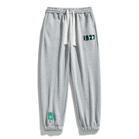 秋冬季休闲裤男日系新款华锦棉束脚裤子宽松运动绣花长裤