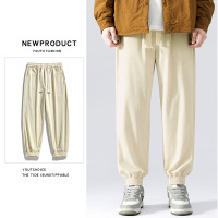 秋冬季新款灯芯绒休闲裤男2025韩版潮流纯色百搭学生宽松束脚长裤
