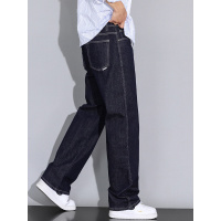 品质经典牛仔裤男潮牌痞帅直筒版型复古赤耳蓝高级宽松长裤春秋款