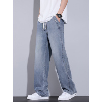 垂感莱赛尔直筒牛仔裤男高级感新款夏季轻薄透气垂顺简约宽松长裤
