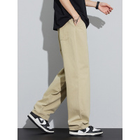 肌理感宽松阔腿裤男2025春季新款显瘦潮牌坠感男士纯棉休闲裤直筒