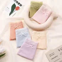 盒装桑蚕丝裆女士内裤 中高腰收腹内裤 温柔风蕾丝无痕女内裤