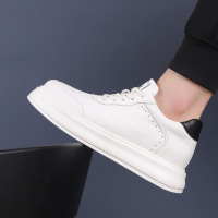 同款英伦风新款男鞋百搭牛皮厚底轻便低帮休闲鞋潮流透气运动风鞋