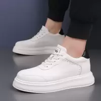 头层牛皮板鞋男2025春季新款男士休闲小白鞋潮流低帮男鞋