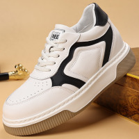 头层牛皮百搭小白鞋男鞋防滑耐磨潮流板鞋拼色厚底鞋子板鞋休闲鞋