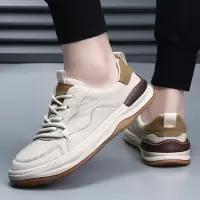 真皮板鞋男款萌丑芒果鞋高帮鞋子男透气防滑百搭男士欧洲站休闲鞋