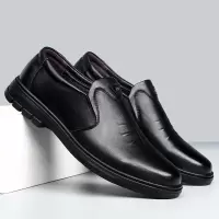 真皮男鞋百搭商务休闲鞋头层牛皮男士皮鞋软底软皮驾车鞋轻便单鞋