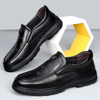 高端品质皮鞋男商务休闲软底耐磨防滑头层牛皮开车工作一脚蹬男鞋