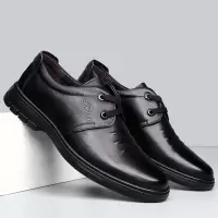 高端品质系带真皮男鞋休闲鞋头层牛皮男士皮鞋软底软皮新款单鞋男
