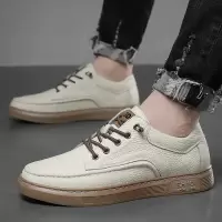 2025新款男士头层牛皮休闲板鞋一脚蹬真皮运动单鞋男时尚男鞋