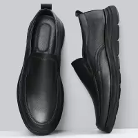 休闲皮鞋男真皮软底春夏商务男士一脚蹬头层羊皮男鞋中年爸爸皮鞋