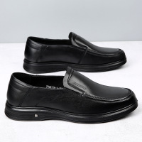 头层牛皮男鞋一脚蹬皮鞋舒适中老年爸爸鞋商务休闲鞋套脚软底男士