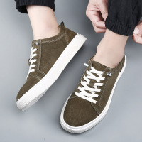 新款低帮圆头系带男鞋猪皮板鞋英伦潮流休闲鞋百搭运动鞋