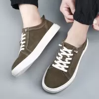 新款低帮圆头系带男鞋猪皮板鞋英伦潮流休闲鞋百搭运动鞋
