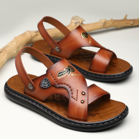 新款夏季新款潮乳胶男士凉鞋男凉鞋子时尚减震开车外穿两用沙滩鞋