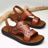 新款夏季新款潮乳胶男士凉鞋男凉鞋子时尚减震开车外穿两用沙滩鞋