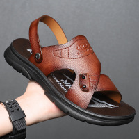 男士凉鞋2025夏季新款真皮沙滩鞋两用户外穿软底防滑透气凉拖鞋男