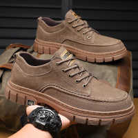 男鞋真皮高档磨砂户外运动休闲登山防滑耐磨软底猪皮八爪鱼休闲鞋