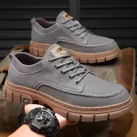 皮鞋男2025秋季牛皮大头休闲皮鞋英伦风低帮马丁靴工装鞋