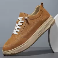 真皮板鞋软底透气休闲皮鞋2025新款板鞋猪八皮时尚皮鞋透气男鞋子