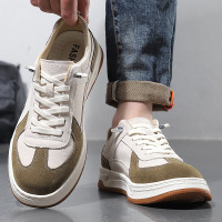 真皮男鞋2025春季新款韩潮流百搭复古板鞋子厚白底运动休闲鞋子男