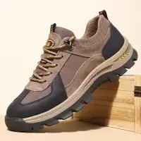 真皮男鞋春季新款户外徒步登山鞋透气男士休闲老爹鞋舒适运动鞋男