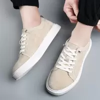 纯猪皮简约小白鞋男士春季真皮透气板鞋韩版百搭潮流软皮软底男鞋