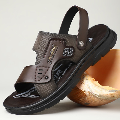 超纤皮凉鞋男夏季男士沙滩鞋爸爸外穿日常休闲防滑凉拖鞋