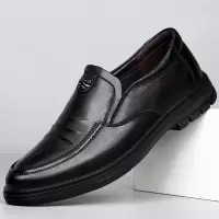 高端品质男士头层牛皮商务皮鞋男休闲鞋真皮透气男鞋软底爸爸皮鞋