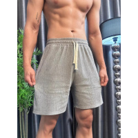 2025夏季新款树皮纹高级感休闲短裤男高定松紧腰宽松短裤