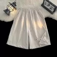 夏季休闲潮流美式复古纯色宽松运动外穿中裤百搭韩版短裤