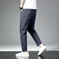 夏季薄款男士九分裤潮流小脚裤哈伦裤宽松裤子男