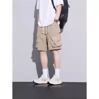 夏季运动裤户外工装裤时尚休闲裤男宽松大口袋五分裤