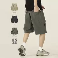 日式五分中裤夏季新款直筒宽松时尚潮流复古工装休闲短裤