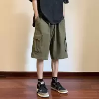 美式工装牛仔短裤男士夏季薄款中裤男生宽松五分裤子男款