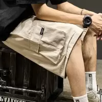 美式工装短裤男士夏季薄款中裤男生宽松五分裤子男款